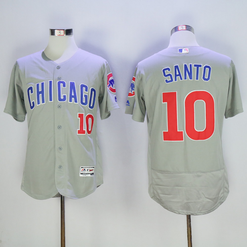 Men Chicago Cubs #10 Santo Grey MLB Jerseys